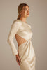 Blake Long Sleeve Champagne Bridesmaid Dress_XS_