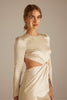 Blake Long Sleeve Champagne Bridesmaid Dress_XS_