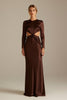 Blake Long Sleeve Espresso Bridesmaid Dress_XS_