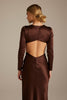 Blake Back Shot Long Sleeve Espresso Bridesmaid Dress_XS_