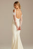 grace wedding dress back shot wearing tulle sleeves