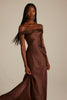 Kai Off the Shoulder Espresso Brown Bridesmaids Dress_XS_