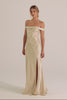 Kai Off the Shoulder Champagne Bridesmaids Dress_XS_